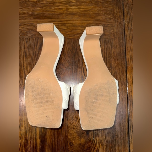 Womens Braided Heeled Sandal Backless Strappy Square Open Toe Slip On Block Chun - Picture 8 of 9